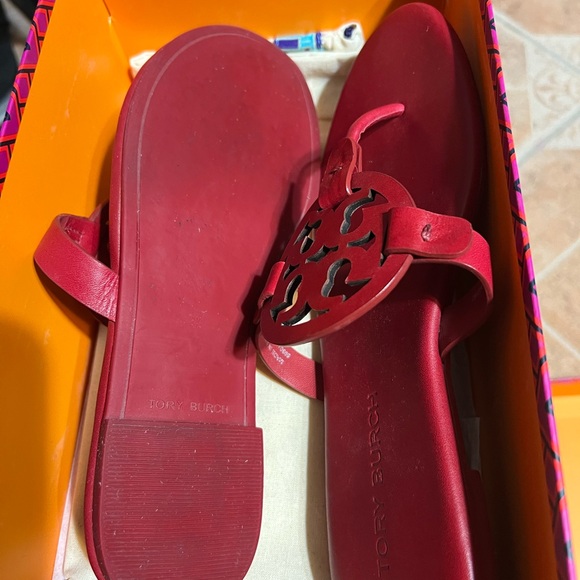 Tory Burch Red Leather Sandals - Picture 4 of 5